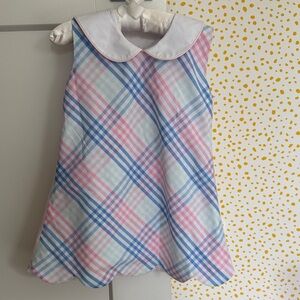 The Beaufort Bonnet Company Plaid Sleeveless Dress with Peter Pan Collar